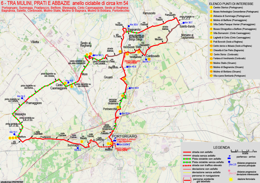 Percorso ciclabile 6 Tra mulini prati abbazie